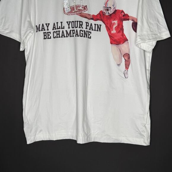 Judith March M May All your Pain Be Champagne Short Sleeve Tee Tailgate Football - Picture 6 of 9